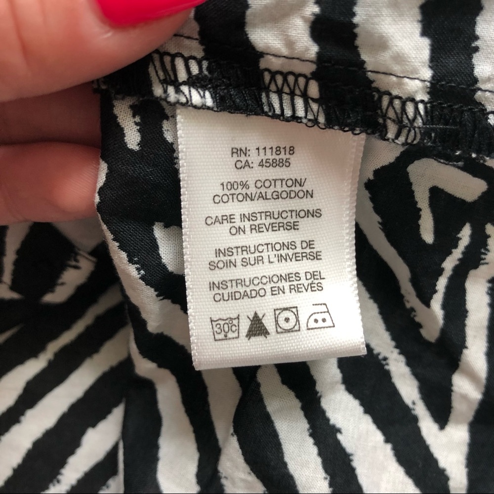 Michael Kors Zebra Print Button Down Career Shirt - Picture 8 of 10
